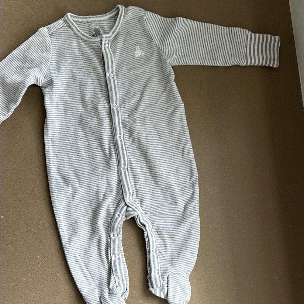 Gap Striped Gray Baby One Piece pajama